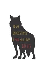 Never Underestimate A Man Who Loves Wolves