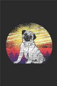 Pug Sunset: Pug Dogs Notebook, Graph Paper (6" x 9" - 120 pages) Animal Themed Notebook for Daily Journal, Diary, and Gift