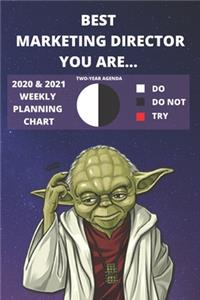 2020 & 2021 Two-Year Weekly Planner For Marketing Director Job - Funny Yoda Quote Appointment Book Gift - Two Year Agenda Notebook