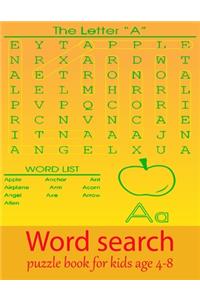 Word search puzzle book for kids age 4-8