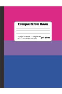 Bisexual Flag - College Ruled Lined Composition Book