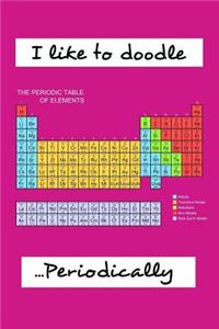 I Like to Doodle Periodically: Pink Sketchbook: 6x9 Inch Plain Unlined Unruled Blank Drawing Paper Notebook 120 Page Perfect Bound Glossy Soft Cover