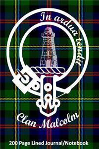 Clan Malcolm 200 Page Lined Journal/Notebook