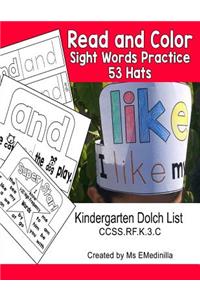 Read and Color Sight Words Practice 53 Hats