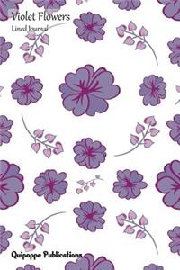 Violet Flowers Lined Journal