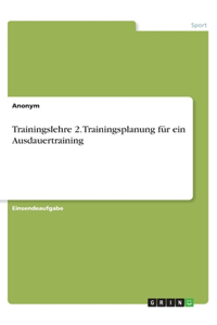 Trainingslehre 2. Trainingsplanung für ein Ausdauertraining