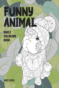 Adult Coloring Book Funny Animal - Easy Level