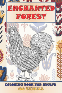 Coloring Book for Adults Enchanted Forest - 100 Animals