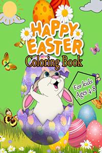 Happy Easter Coloring Book for kids ages 4-8