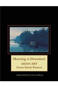 Morning at Dotonbori: Asian Art Cross Stitch Pattern