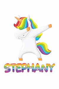 Stephany: Stephany 6x9 Journal Notebook Dabbing Unicorn Rainbow