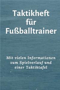 Taktikheft für Fußballtrainer mit vielen Informationen zum Spielverlauf und einer Taktiktafel