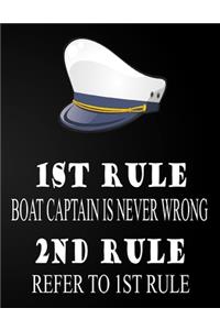 1st Rule Boat Captain is Never Wrong 2nd Rule Refer To First Rule
