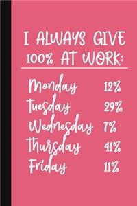 I Always Give 100% At Work
