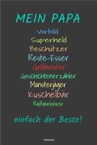 Mein Papa Vorbild Superheld Beschützer einfach der Beste Notizbuch