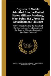 Register of Cadets Admitted Into the United States Military Academy, West Point, N.Y., From Its Establishment Till 1880