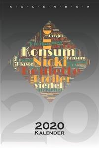 DDR Begriffe Wörterwolke Kalender 2020