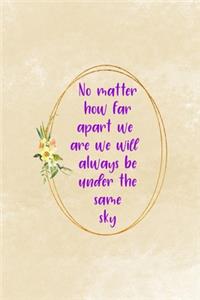 No Matter How Far Apart We Are We Will Always Be Under The Same Sky