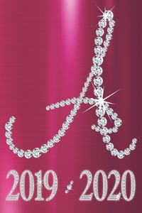 Weekly Planner Initial Letter "A" Monogram September 2019 - December 2020