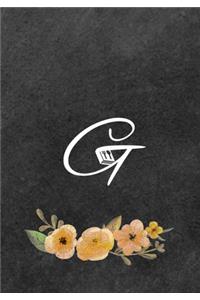 Initial Monogram Letter G on Chalkboard