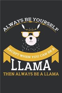 Always be yourself except when you can be a llama then always be a llama: A 121 page cute fitness journal for fitness lover, fitness planner for women, fitness planner for men & log book for fitness