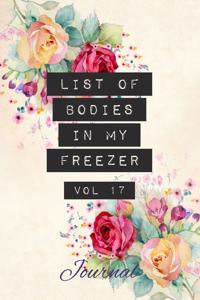 List of Bodies in My Freezer - Journal