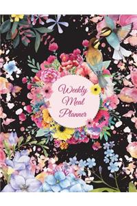 Weekly Meal Planner: Colorful Flowers Garden, Meal Planner and Grocery list Large Print 8.5" x 11" Weekly Meal Plans for Weight Loss, Diet Plan Weight Loss