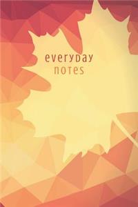 Everyday Notes: Lined Journal/Diary for Everyday Use Fall Orange Red and Yellow Leaf Autumn