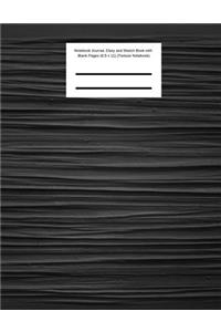Black Notebook Journal, Diary and Sketch Book with Blank Pages (8.5 x 11) (Texture Notebook)