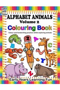 Learn with Colour Alphabet Animals Volume 2 Colouring Book