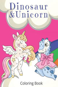 Dinosaur and Unicorn Coloring Book
