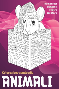 Colorazione Zendoodle - Animali del bambino e altre creature - Animali