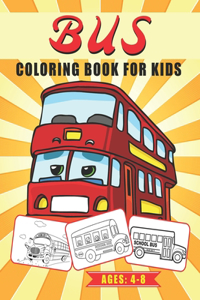 Bus Coloring Book for Kids Ages 4-8
