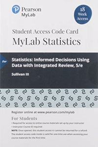 Mylab Statistics with Pearson Etext -- 18 Week Standalone Access Card -- For Statistics