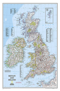 National Geographic Britain and Ireland Wall Map - Classic (23.5 X 30.25 In)
