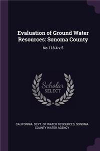 Evaluation of Ground Water Resources