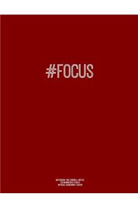 Notebook for Cornell Notes, 120 Numbered Pages, #focus, Burgundy Cover