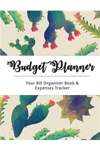 Budget Planner: Cactus Large Budget Planner, (8.5x11 Inches): Expense Tracker for 24 Months