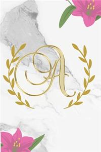 A: Cute Initial Monogram Letter S College Ruled Notebook. Pretty Personalized Lined Journal & Diary for Writing & Note Taking for Girls and Women / Gre