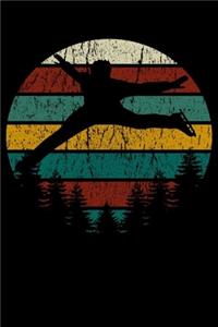 Retro Vintage Sunset Silhouette ice skater journal