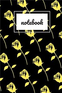 Yellow rose print notebook