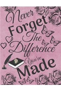 Never Forget The Difference You've Made