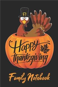 Happy Thanksgiving Family Notebook
