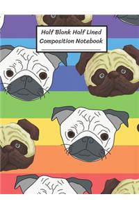 Half Blank Half Lined Composition Notebook