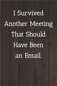 I Survived Another Meeting That Should Have Been an Email. Notebook