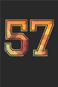 Blank Lined Journal, Notebook, Diary, Planner - 57 Lucky Number Sports Team No. 57 Age Year 1957 - 57th Birthday Gift For 57 Years Old Men and Women
