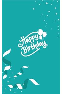 Happy Birthday Notebook, Blank Write-in Journal, Dotted Lines, Wide Ruled, Medium (A5) 6 x 9 In (Royal Blue)