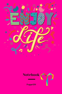 Lined Notebook Aries Sign Cover Hollywood Cerise color 160 pages 6x9-Inches