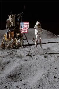 Moon Landing Astronaut Salutes USA Flag Science Journal