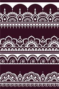 Indian Design Notebook: Wine: Notebook 6 X 9: Notebook 250 Pages